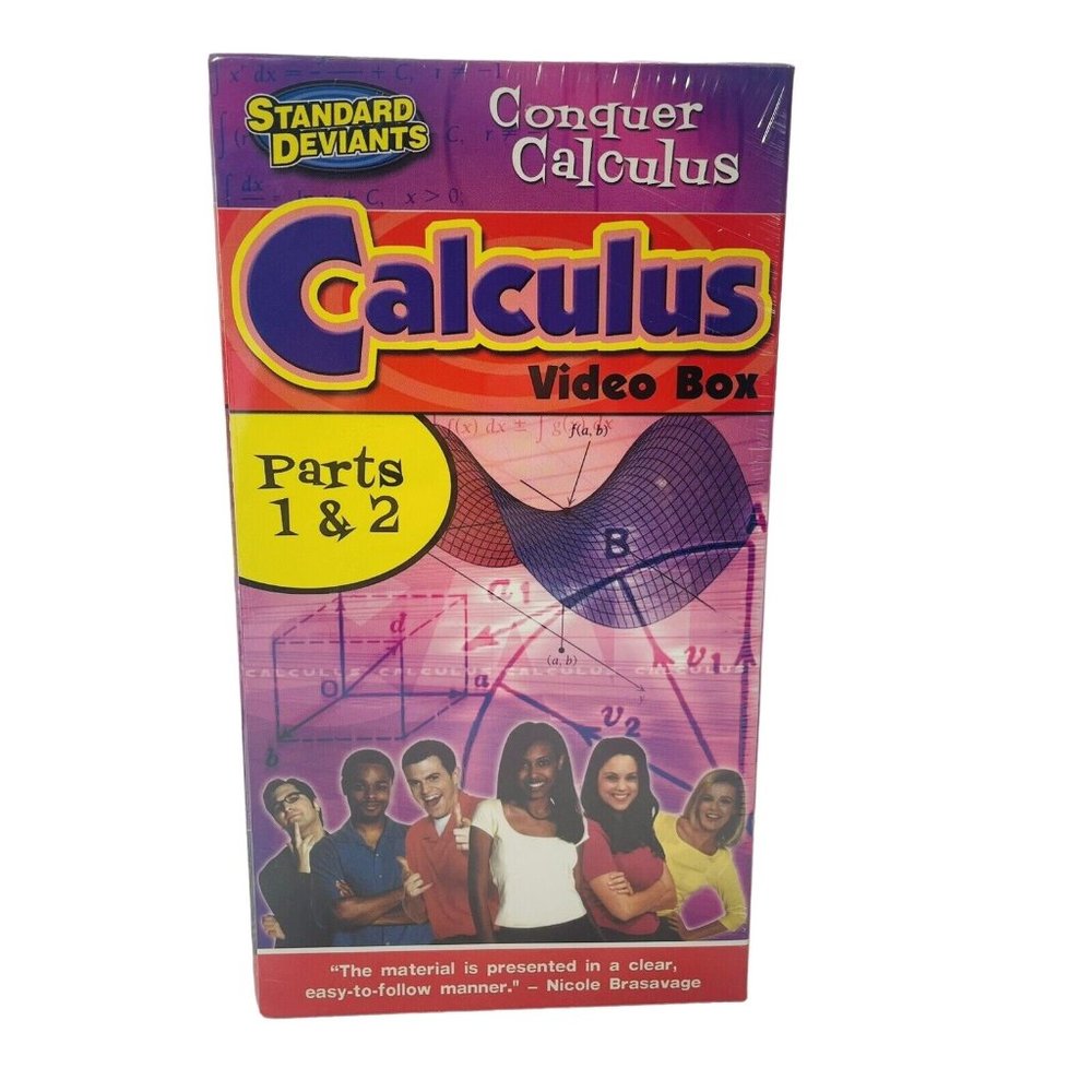 Standard Deviants Conquer Calculus 1 & 2  VHS Tape Box Homeschool Educate